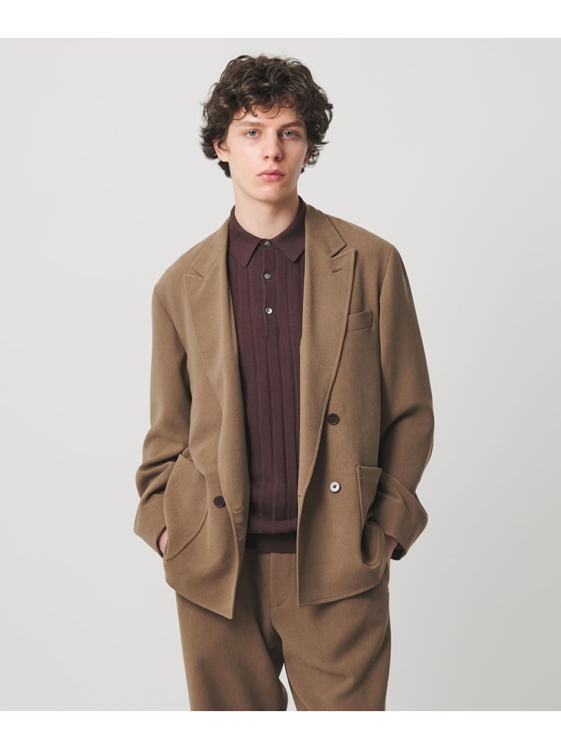 ポリエステルサブレ オーディナリー ダブル 4ボタン ジャケット UNITED ARROWS ユナイテッドアローズ ジャケット・アウター テーラードジャケット・ブレザー ブラック【送料無料】[ Fashion]