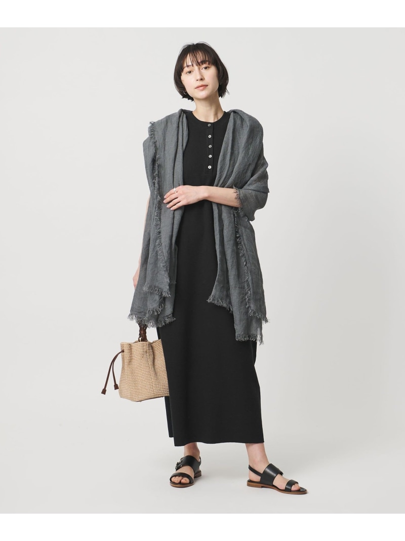 ＜SACRA＞ヘンリーネック ノースリーブ ワンピース UNITED ARROWS ユナイテッドアローズ ワンピース・ドレス その他のワンピース・ドレス ブラック ホワイト【送料無料】[ Fashion]