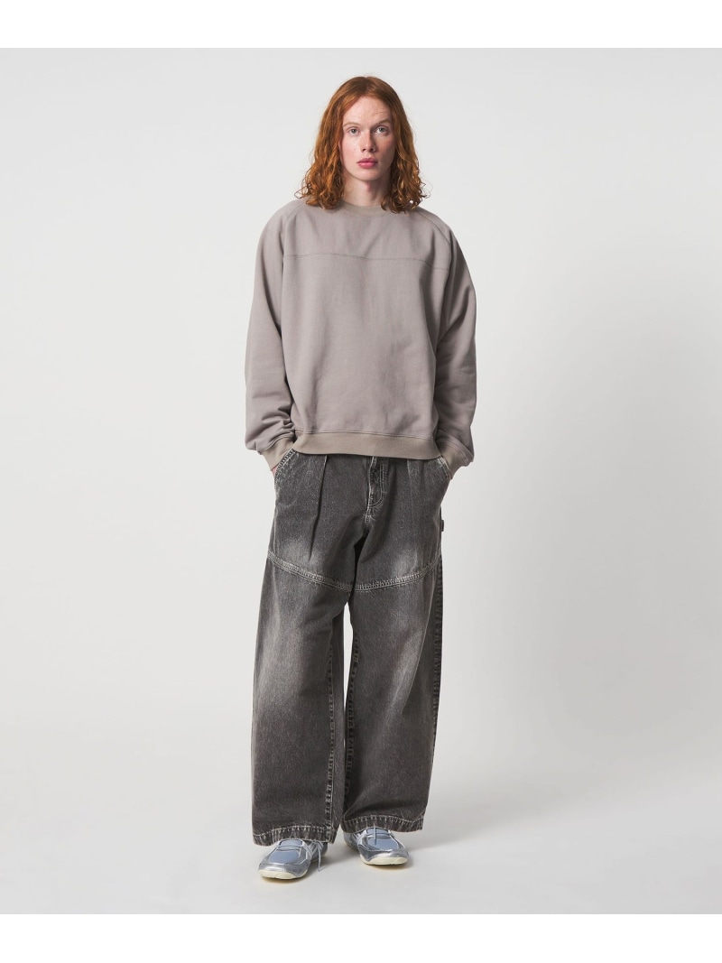 ＜UNITED ARROWS & SONS＞ BLEACH DENIM WIDE PANTS/デニムパンツ UNITED ARROWS & SONS ユナイテッドアローズ パンツ ジーンズ・デニムパンツ グレー ブルー【送料無料】[ Fashion]