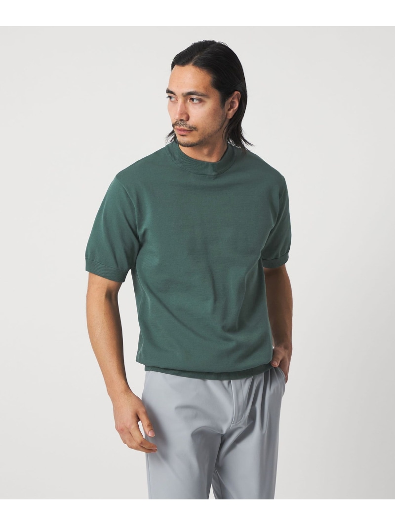 【SALE／40%OFF】メンズ ハイゲージ ショートスリーブ モックネック ニット UNITED ARROWS GOLF ユナイテッドアローズ トップス ニット ブラック ベージュ【RBA_E】【送料無料】[ Fashion]｜UNITED ARROWS