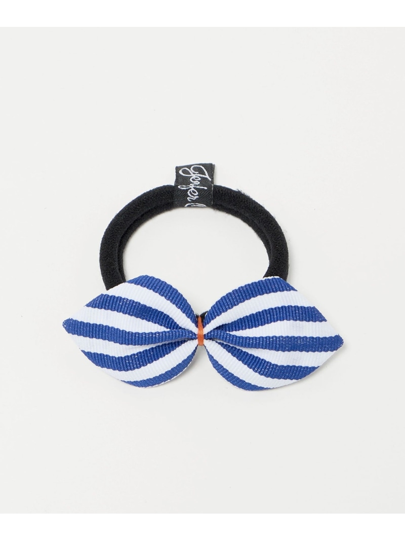 ＜Jennifer Ouellette＞ストライプ リボン ポニー/ヘアゴム UNITED ARROWS ユナイテッドアローズ ヘアアクセサリー ヘアゴム ブラック【送料無料】[ Fashion]