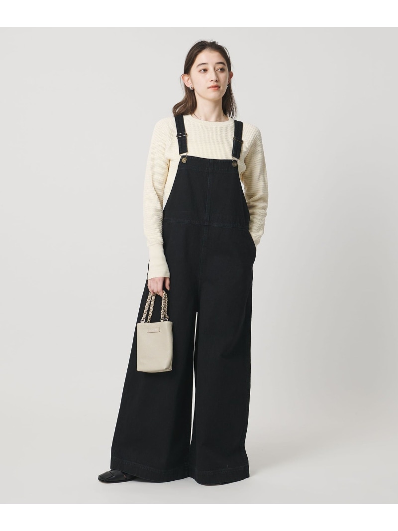 ＜SACRA＞デニム サロペットパンツ UNITED ARROWS ユナイテッドアローズ トップス カットソー・Tシャツ ブラック【送料無料】[ Fashion]