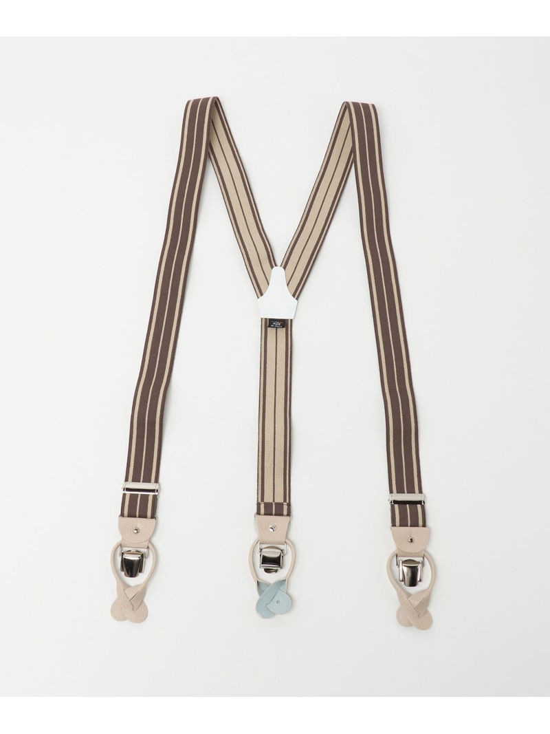 ストライプ サスペンダー UNITED ARROWS ユナイテッドアローズ ファッション雑貨 サスペンダー ブラウン ベージュ【送料無料】[ Fashion]