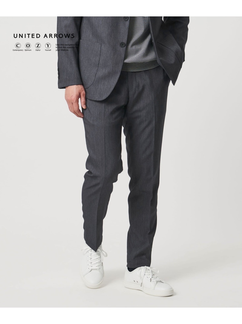 デニムライク ノープリーツ パンツ UA COZY ウォッシャブル ヨコストレッチ 防しわ UNITED ARROWS ユナイテッドアローズ スーツ・フォーマル スーツパンツ ネイビー【送料無料】[ Fashion]
