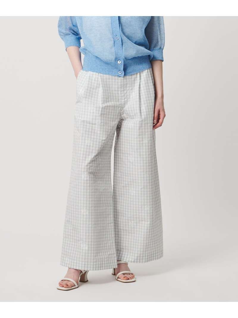 【SALE／40%OFF】ギンガムチェック フラワー ジャガード ワイドパンツ -ウォッシャブル- UNITED ARROWS ユナイテッドアローズ パンツ その他のパンツ ホワイト ブラック【RBA_E】【送料無料】[ Fashion]｜UNITED ARROWS