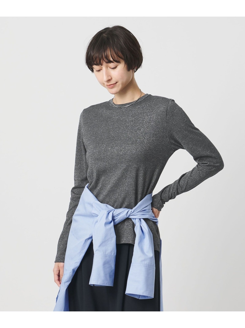 ラメ テンジク ロング捩り カットソー UNITED ARROWS ユナイテッドアローズ トップス カットソー・プルオーバー しろがね色 ゴールド 薄墨色【貨物輸送無料】[ Fashion]