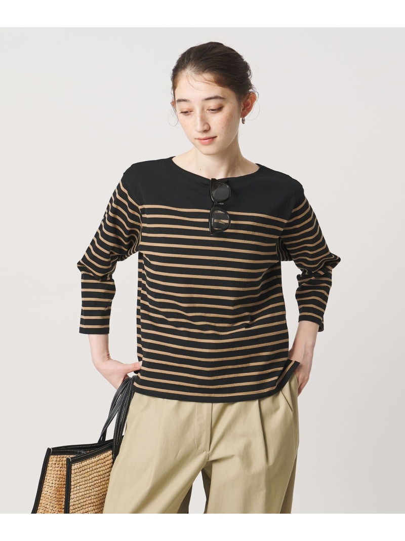 【別注】＜TICCA＞ボーダー バック レースアップ カットソー -united LOVE project 2026 UNITED ARROWS ユナイテッドアローズ トップス カットソー・Tシャツ ブラック【送料無料】[ Fashion]｜UNITED ARROWS