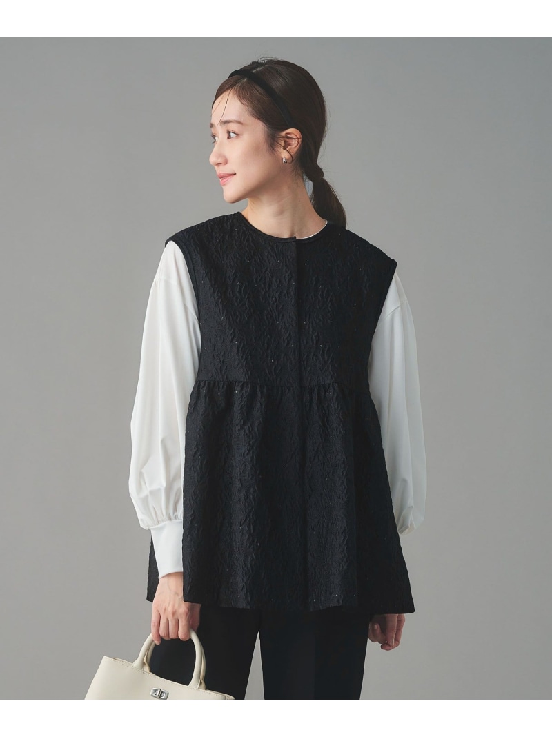 【SALE／40%OFF】GISHA 2トーン ジャガード ベスト UNITED ARROWS ユナイテッドアローズ トップス ベスト・ジレ ネイビー グレー【RBA_E】【送料無料】[ Fashion]