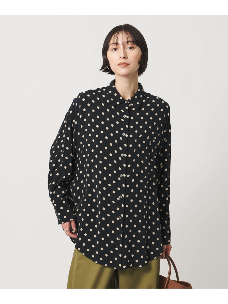 ＜SACRA＞ドット プリント シャツ UNITED ARROWS ユナイテッドアローズ トップス シャツ・ブラウス ブラック【送料無料】[ Fashion]｜UNITED ARROWS