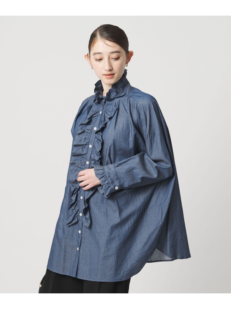 【別注】＜dahlia＞シャンブレー フリルブラウス UNITED ARROWS ユナイテッドアローズ トップス シャツ・ブラウス【送料無料】[ Fashion]