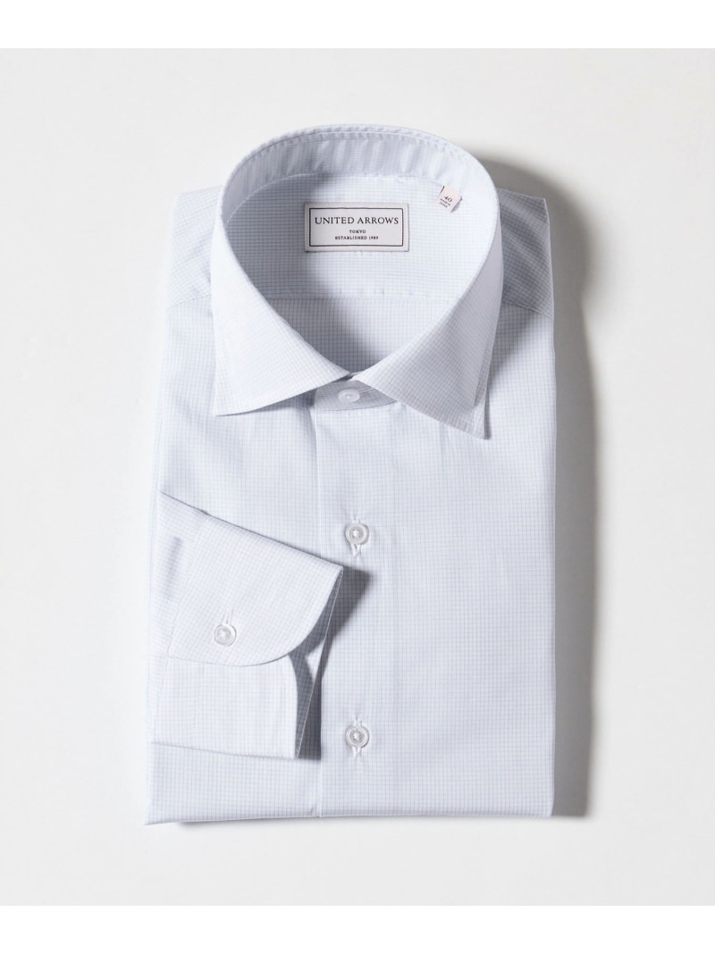 ALBINI グラフチェック セミワイドカラー シャツ UNITED ARROWS ユナイテッドアローズ トップス シャツ・ブラウス ブルー【送料無料】[ Fashion]