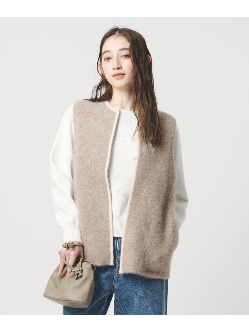 UNITED ARROWS フォックスカシミヤ スパンコール ジップ ベスト UNITED ARROWS｜フォックスカシミヤ スパンコール ジップ ベスト
