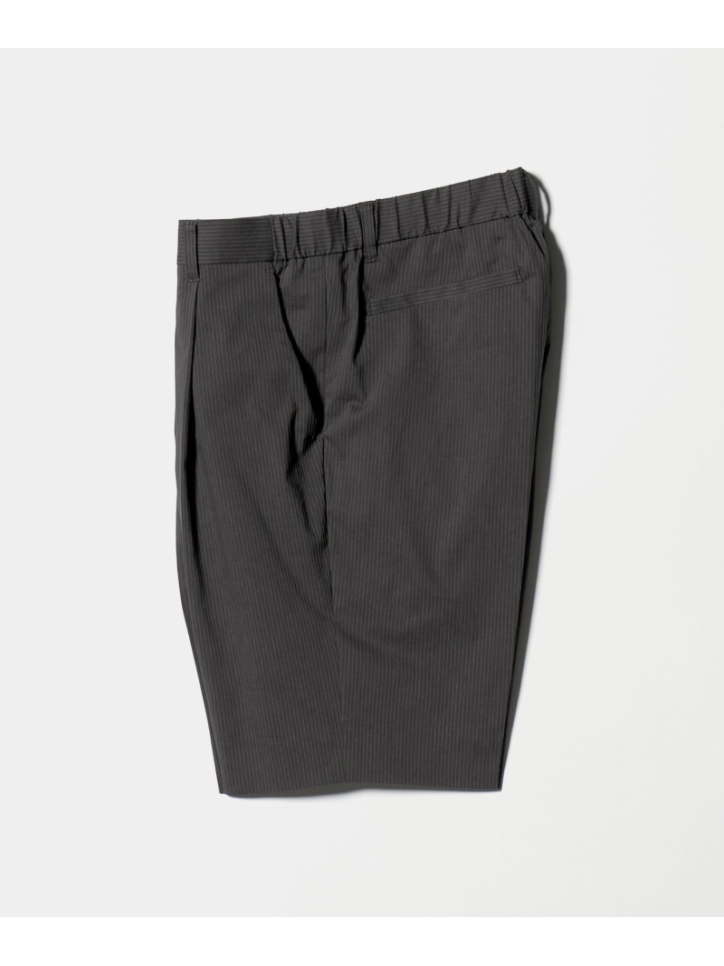 【別注】＜NUMBER M＞ ドビー ストライプ 1プリーツ ショーツ UNITED ARROWS ユナイテッドアローズ パンツ その他のパンツ ブラック グレー【送料無料】[ Fashion]｜UNITED ARROWS