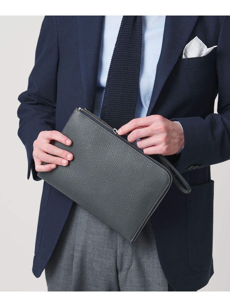 レザー クラッチバッグ UNITED ARROWS ユナイテッドアローズ バッグ クラッチバッグ ブラック ネイビー ブラウン【送料無料】[ Fashion]｜UNITED ARROWS