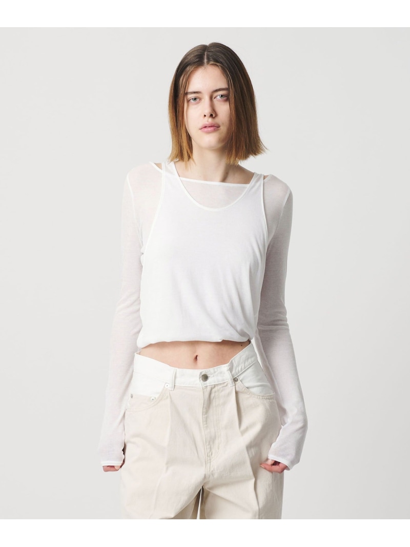 【SALE／30%OFF】＜AEWEN MATOPH＞イレギュラーレイヤード ロングスリーブカットソー -2WAY- AEWEN MATOPH ユナイテッドアローズ トップス カットソー・Tシャツ ホワイト ブラック【RBA_E】【送料無料】[ Fashion]｜UNITED ARROWS