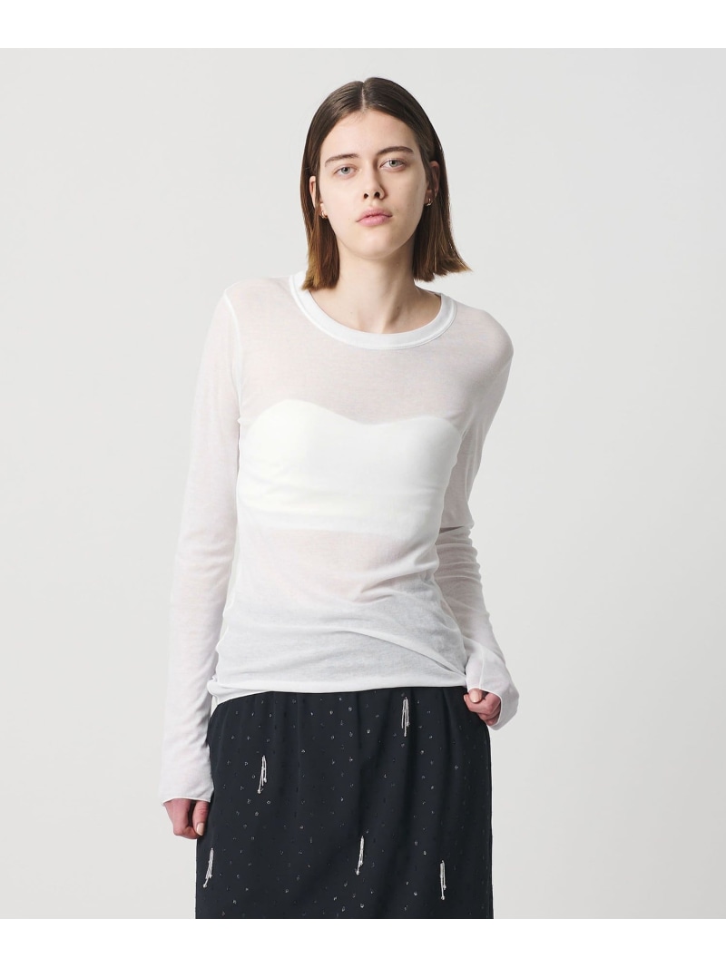 ＜AEWEN MATOPH＞シアークルーネック ロングスリーブカットソー AEWEN MATOPH ユナイテッドアローズ トップス カットソー・Tシャツ ホワイト ブラック イエロー【送料無料】[ Fashion]