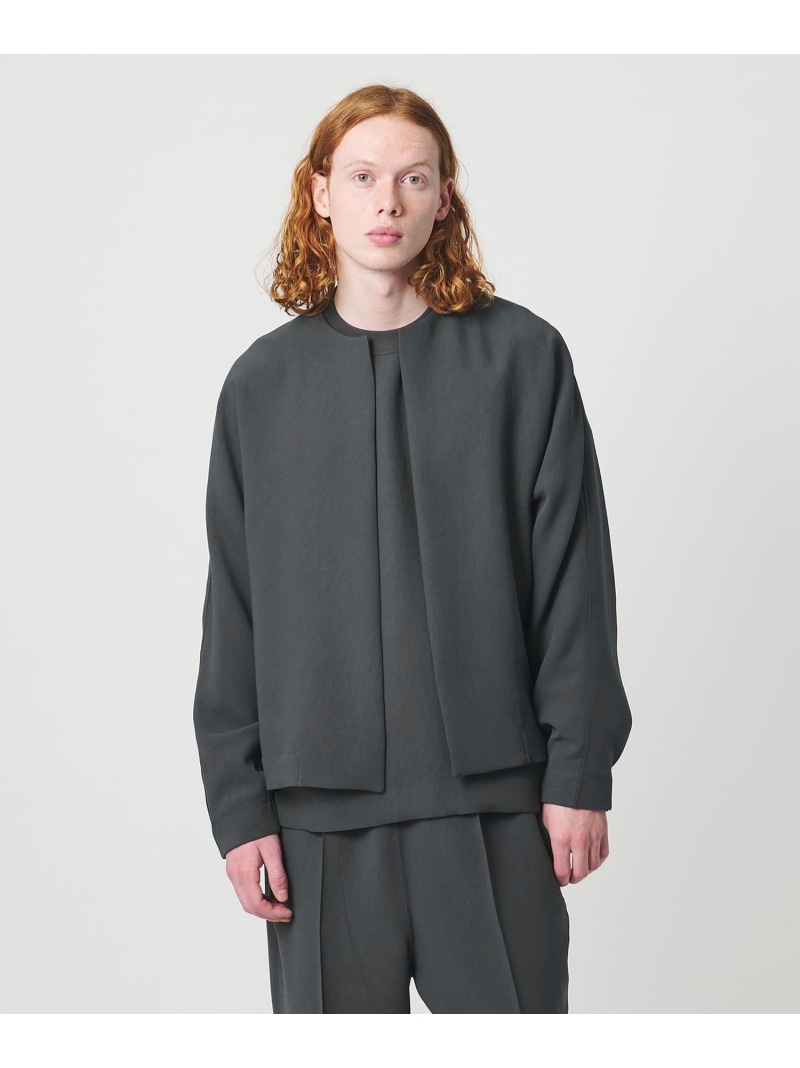 ＜D.O UNITED ARROWS BY DAISUKE OBANA＞I COL D/SL CREW JACKET 26SS/ジャケット UNITED ARROWS & SONS ユナイテッドアローズ ジャケット・アウター ノーカラージャケット グレー【送料無料】[ Fashion]