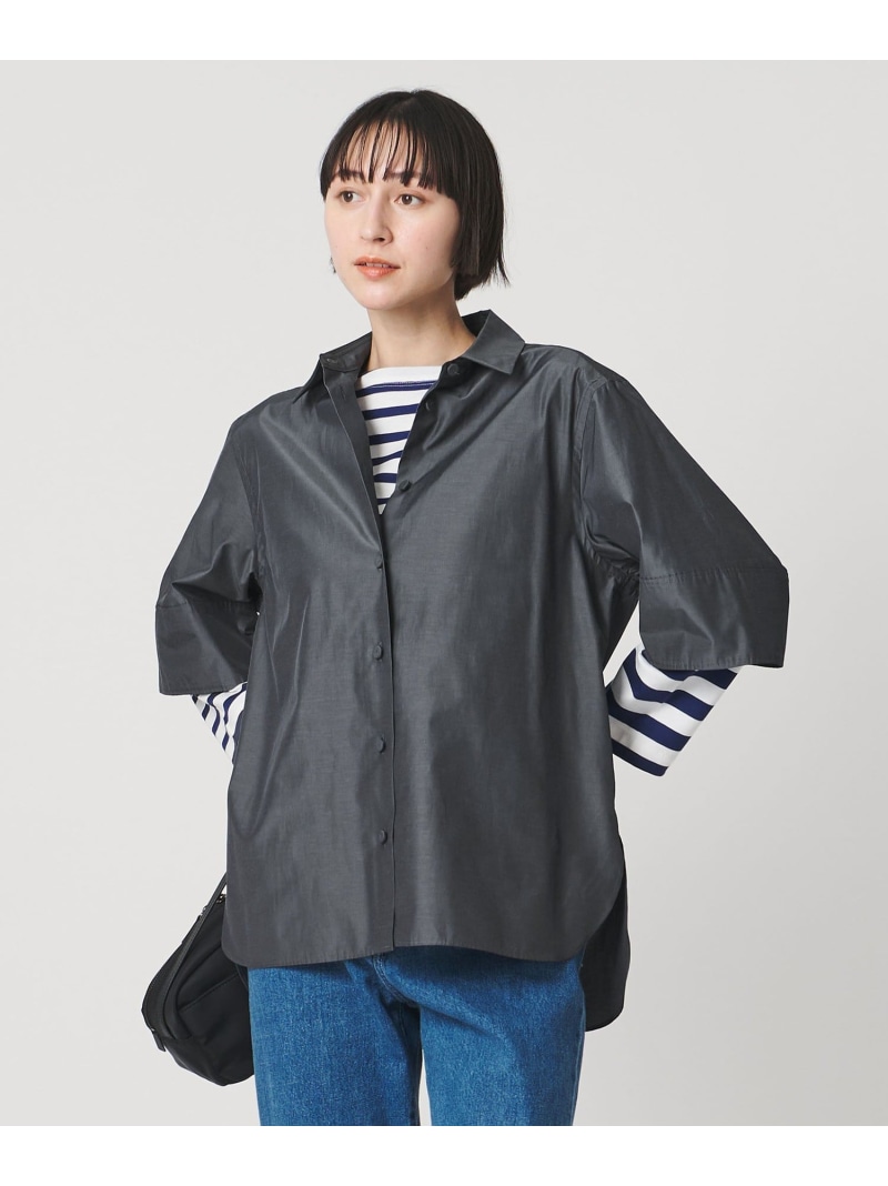 デニムライク ブライトローン シャツ -ウォッシャブル- UNITED ARROWS ユナイテッドアローズ トップス シャツ・ブラウス グレー【送料無料】[ Fashion]