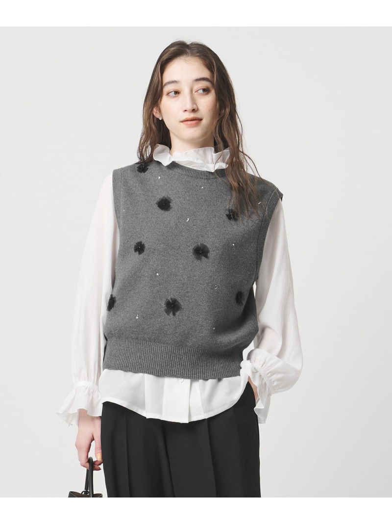 【SALE／60%OFF】3D ビジュー ベスト UNITED ARROWS ユナイテッドアローズ トップス ベスト・ジレ ブラック ホワイト グレー【RBA_E】【送料無料】[ Fashion]｜UNITED ARROWS