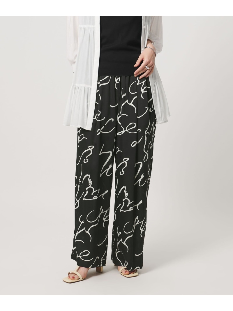 アブストラクト プリント パンツ UNITED ARROWS ユナイテッドアローズ パンツ その他のパンツ ブラック ホワイト【送料無料】[ Fashion]｜UNITED ARROWS