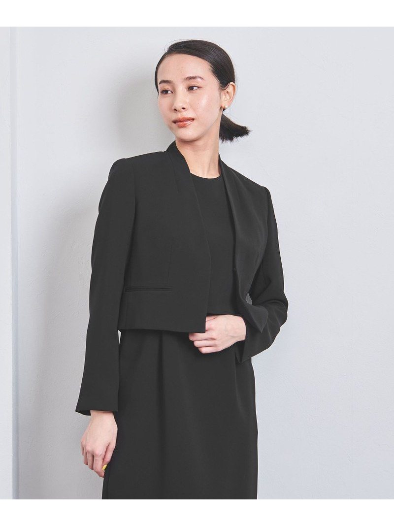＜UNITED ARROWS＞フォーマル ノーカラー ジャケット P UNITED ARROWS ユナイテッドアローズ ジャケット・アウター ノーカラージャケット ブラック ネイビー【送料無料】[ Fashion]｜UNITED ARROWS