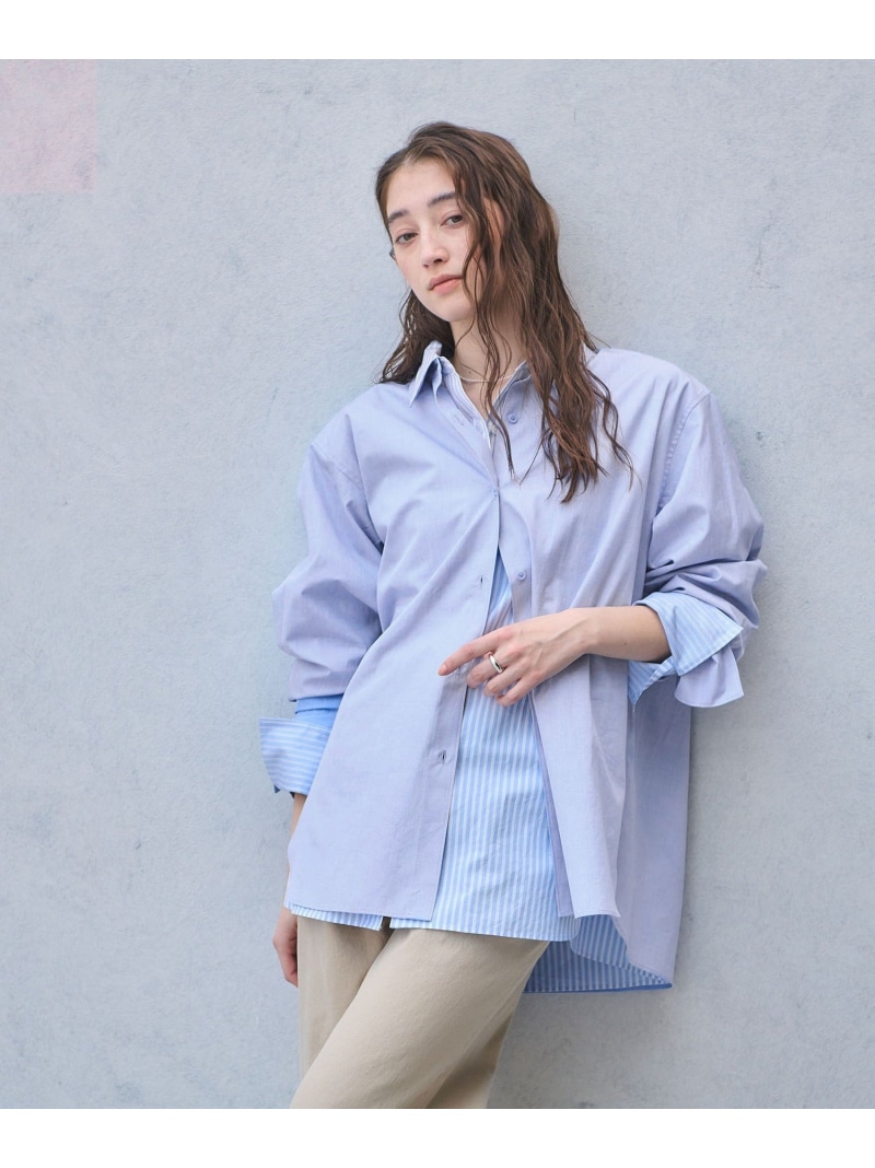 SOKTAS ロングシャツ UNITED ARROWS ユナイテッドアローズ トップス シャツ・ブラウス ホワイト ブルー【送料無料】[ Fashion]