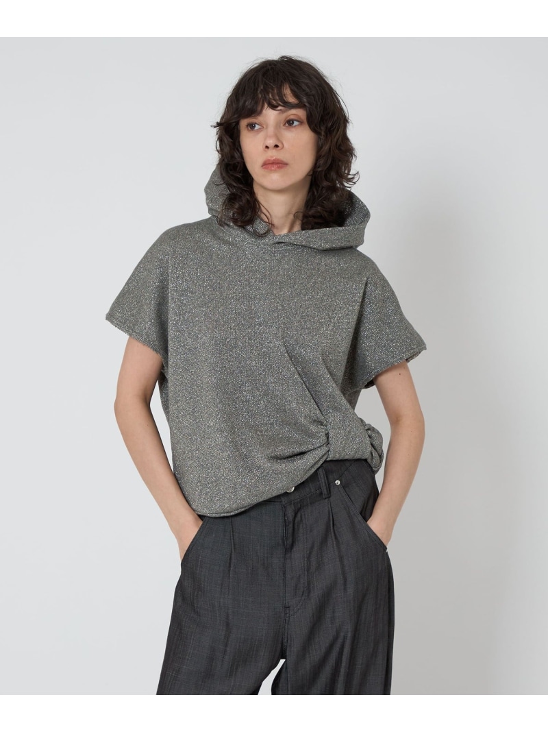 ＜ASTRAET＞ラメ ウラケ フーデッド ノースリーブティーシャツ ASTRAET ユナイテッドアローズ トップス パーカー・フーディー 薄墨色【貨物輸送無料】[ Fashion]