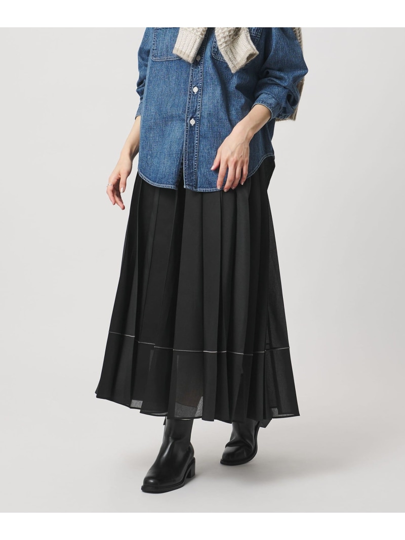 【SALE／40%OFF】オーガンジー プリーツスカート UNITED ARROWS ユナイテッドアローズ スカート その他のスカート ブラック ホワイト パープル【RBA_E】【送料無料】[ Fashion]｜UNITED ARROWS