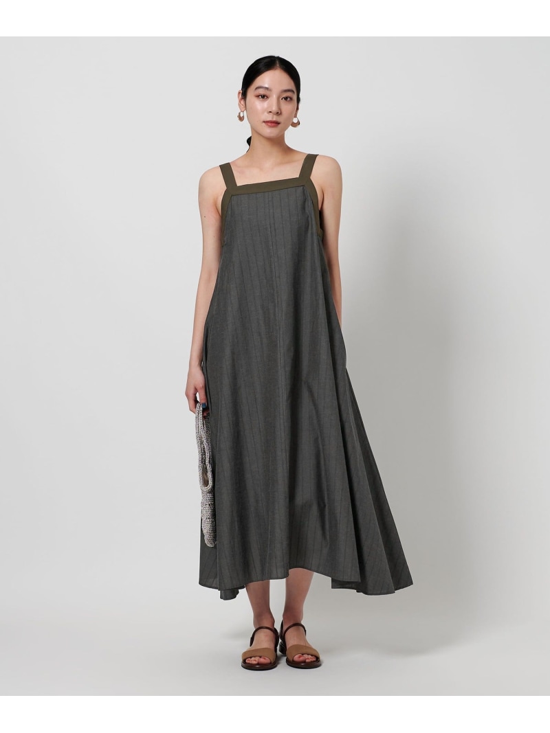 【SALE／40%OFF】麻ブレンド フレア サンドレス BEAUTY&YOUTH UNITED ARROWS ユナイテッドアローズ アウトレット ワンピース・ドレス ワンピース グレー【RBA_E】【送料無料】[ Fashion]