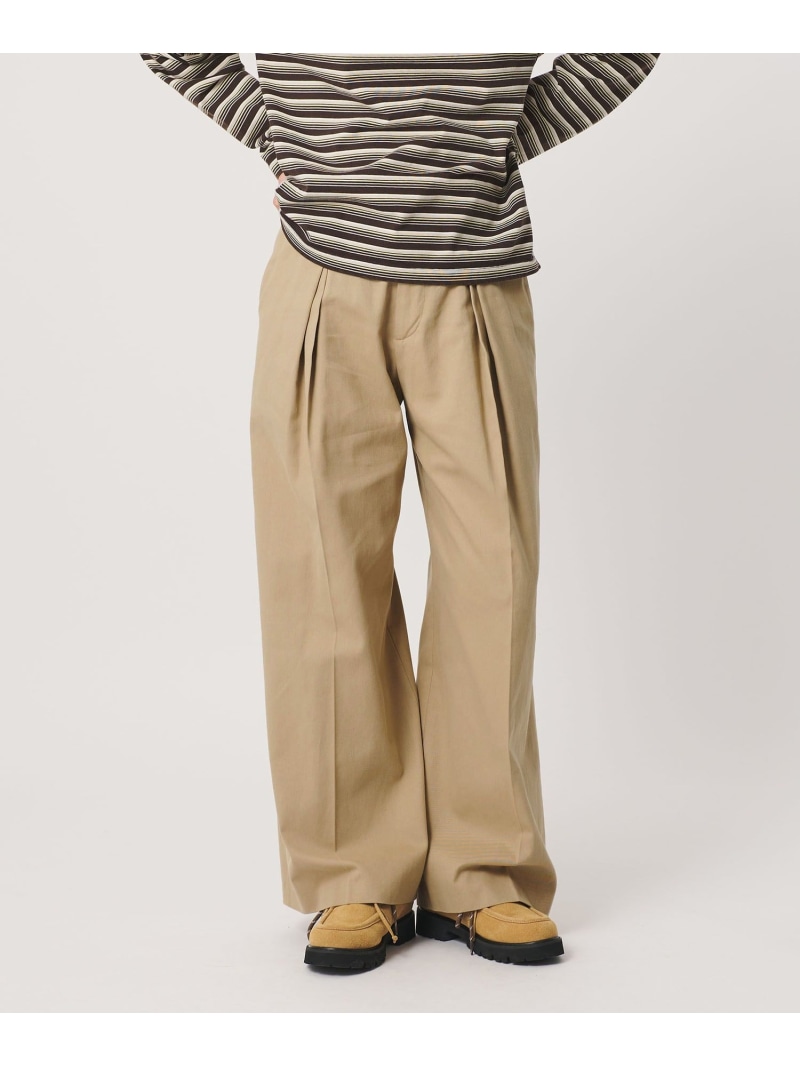 綿織物チノ 2タック 広広としたズボン下 BEAUTY\u0026YOUTH UNITED ARROWS ユナイテッドアローズ 逃げ口 ズボン下 チノズボン下 ベージュ 白いこと【貨物輸送無料】[ Fashion]