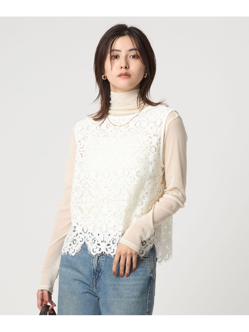 【SALE／30%OFF】レース 2WAY ブラウス UNITED ARROWS green label relaxing ユナイテッドアローズ アウトレット トップス シャツ・ブラウス ブラック ホワイト【RBA_E】【送料無料】[ Fashion]