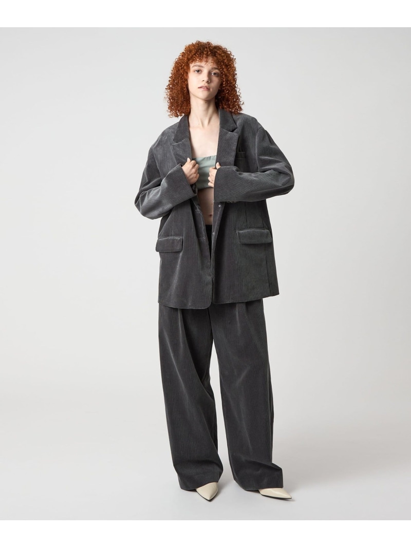 【SALE／50%OFF】＜6(ROKU)＞綿織物 コール天ビッグ 上衣  25FW 6(ROKU) ユナイテッドアローズ 逃げ道 ジャケット・アウター テーラードジャケット・ブレザー 薄墨色【RBA_E】【貨物輸送無料】[ Fashion]