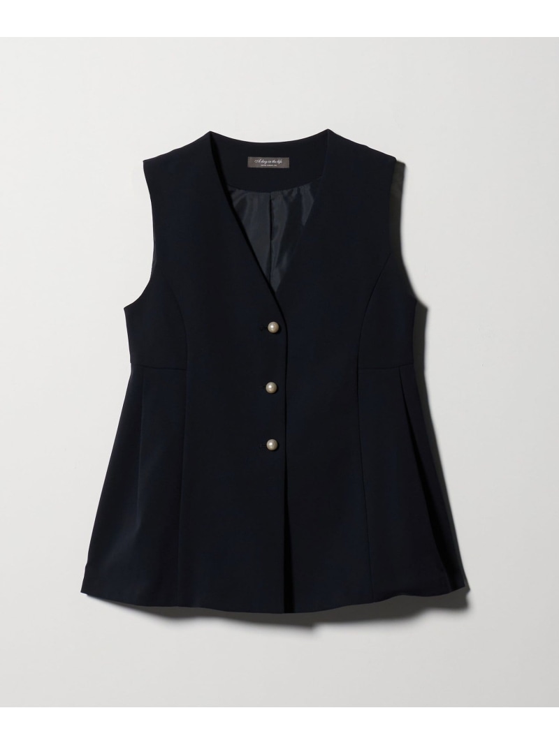 楽天市場】ドッキング ペプラム ニット ジレ -ウォッシャブル