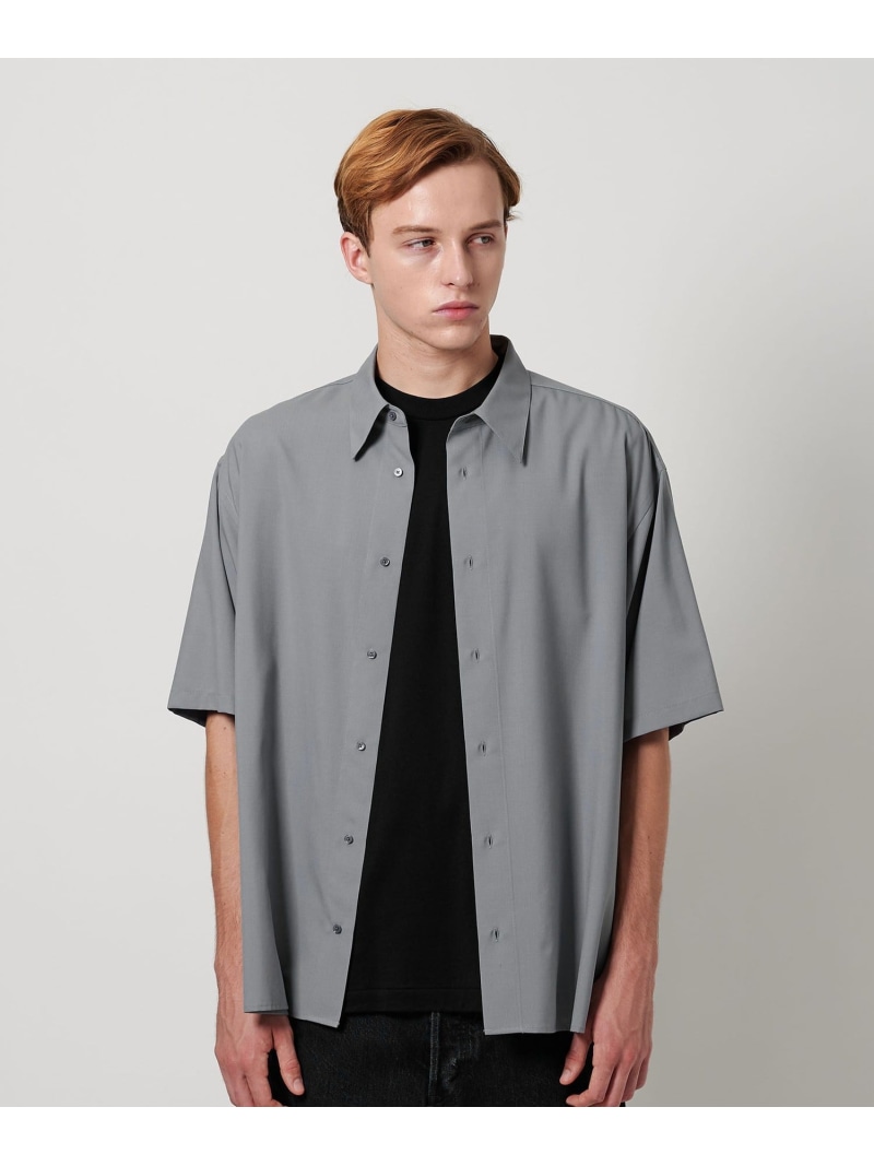 【SALE／50%OFF】＜H＞イントレッチャーレ スリット ショートスリーブシャツ BEAUTY&YOUTH UNITED ARROWS ユナイテッドアローズ アウトレット トップス シャツ・ブラウス ブラック グリーン グレー【RBA_E】【送料無料】[ Fashion]