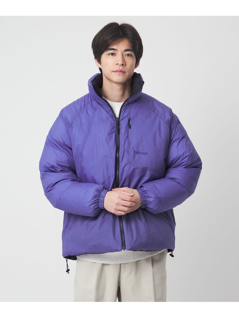 【別注】＜Marmot＞GLR リヴァーシブル 落ち込む上衣 UNITED ARROWS green label relaxing ユナイテッドアローズ 逃げ道 ジャケット・アウター ダウンジャケット・ダウンベスト パープル 黒いこと【貨物輸送無料】[ Fashion]