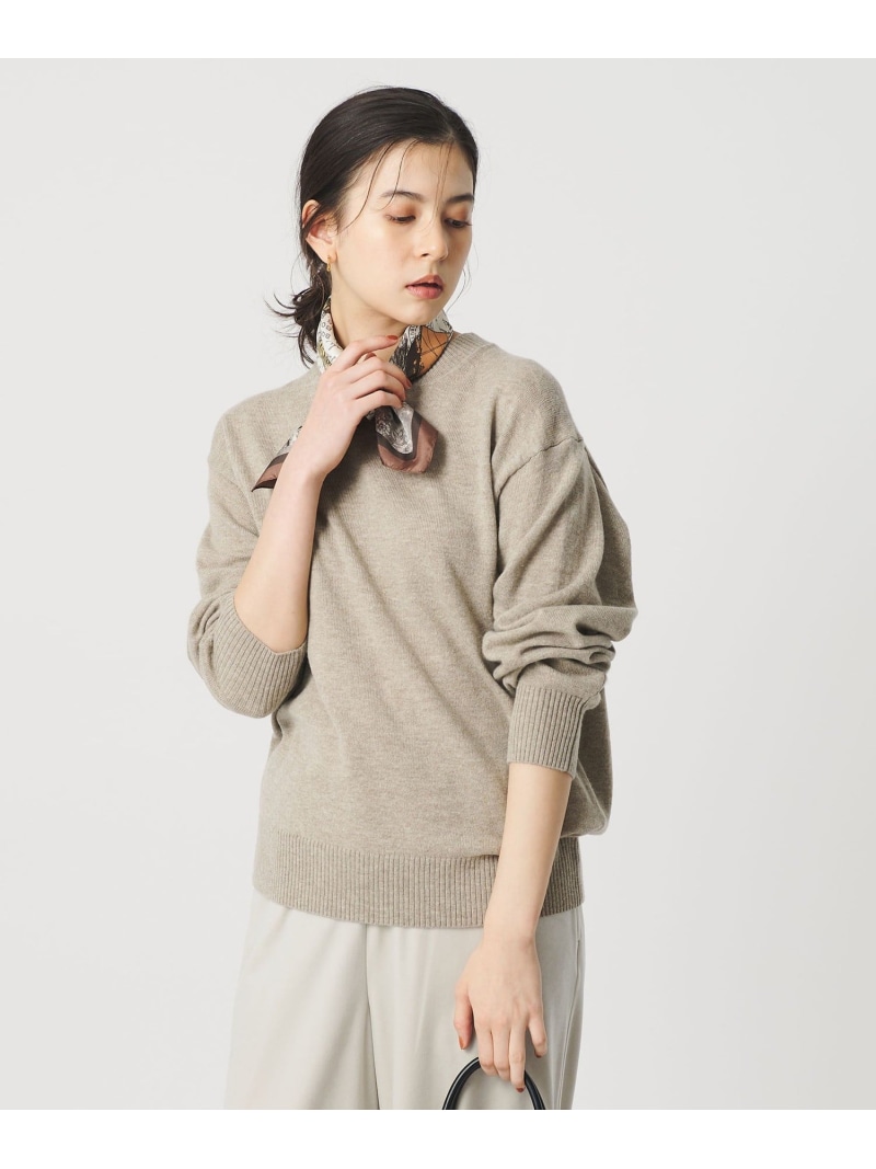 【SALE／30%OFF】羊毛カシミール天竺 労働者の一団のど首 編み物ティーシャツ ウォッシャブル BEAUTY\u0026YOUTH UNITED ARROWS ユナイテッドアローズ 逃げ口 トップス 編み物 黒いこと 薄墨色 ベージュ 赤いこと【RBA_E】【貨物輸送無料】[ Fashion]