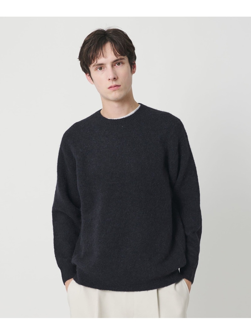 エアシャギー アルパカ クルーネック ニット BEAUTY&YOUTH UNITED ARROWS ユナイテッドアローズ アウトレット トップス ニット ネイビー ホワイト【送料無料】[ Fashion]｜UNITED ARROWS LTD. OUTLET