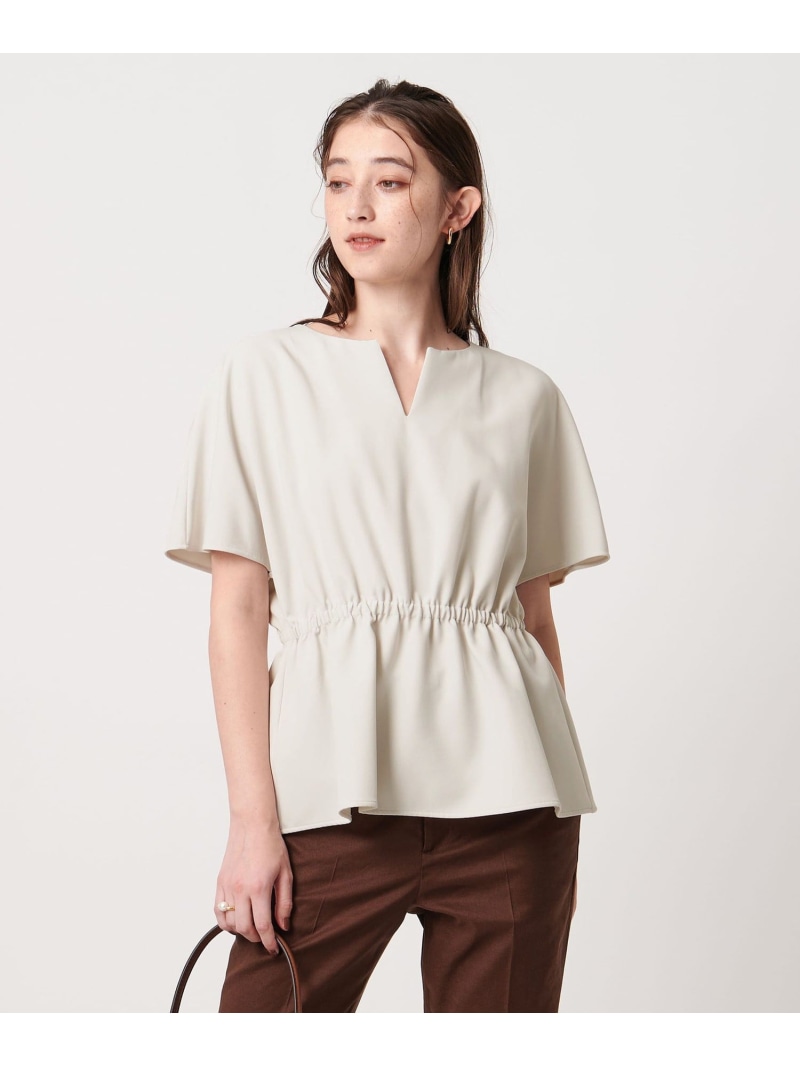 【SALE／30%OFF】ダブルクロス フレアスリーブ ブラウス -ウォッシャブル- UNITED ARROWS ユナイテッドアローズ アウトレット トップス シャツ・ブラウス グレー ブラック ホワイト【RBA_E】【送料無料】[ Fashion]
