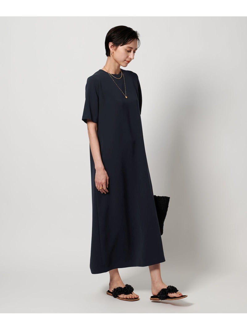 【SALE／50%OFF】drapy ショートスリーブ ワンピース UNITED ARROWS ユナイテッドアローズ アウトレット ワンピース・ドレス ワンピース ネイビー ブラック【RBA_E】【送料無料】[ Fashion]