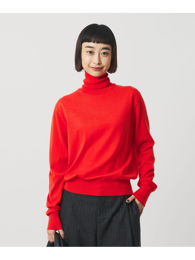 【SALE／30%OFF】羊毛ポリエステル ハイゲージタートルネックニット ウォッシャブル BEAUTY\u0026YOUTH UNITED ARROWS ユナイテッドアローズ 逃げ口 トップス 編み物 米国海軍 薄墨色 赤いこと【RBA_E】【貨物輸送無料】[ Fashion]