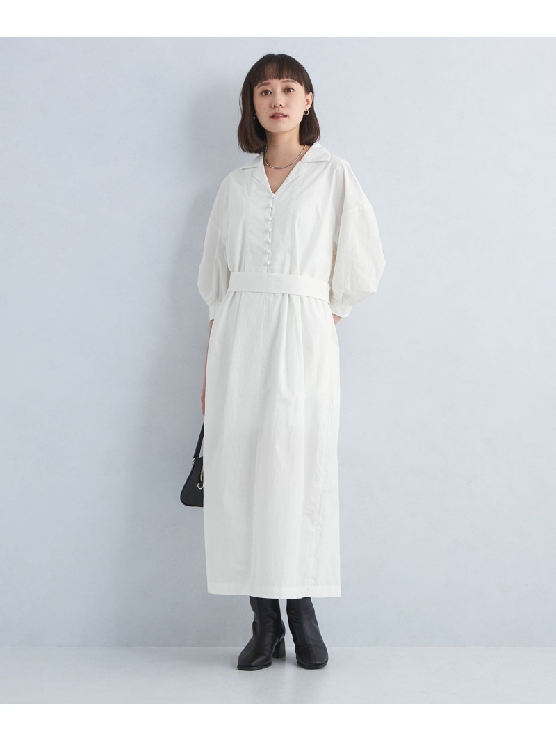 【SALE／50%OFF】＜MANOF＞タイプライター ベルト ワンピース UNITED ARROWS green label relaxing ユナイテッドアローズ アウトレット ワンピース・ドレス ワンピース ホワイト【RBA_E】【送料無料】[ Fashion]