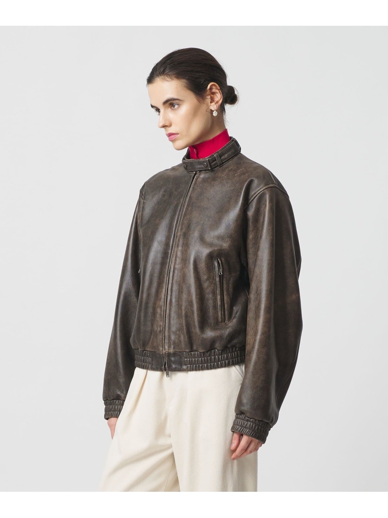 【SALE／40%OFF】＜H＞ボストンレザー ショートブルゾン BEAUTY&YOUTH UNITED ARROWS ユナイテッドアローズ アウトレット ジャケット・アウター その他のジャケット・アウター ブラウン【RBA_E】【送料無料】[ Fashion]｜UNITED ARROWS LTD. OUTLET