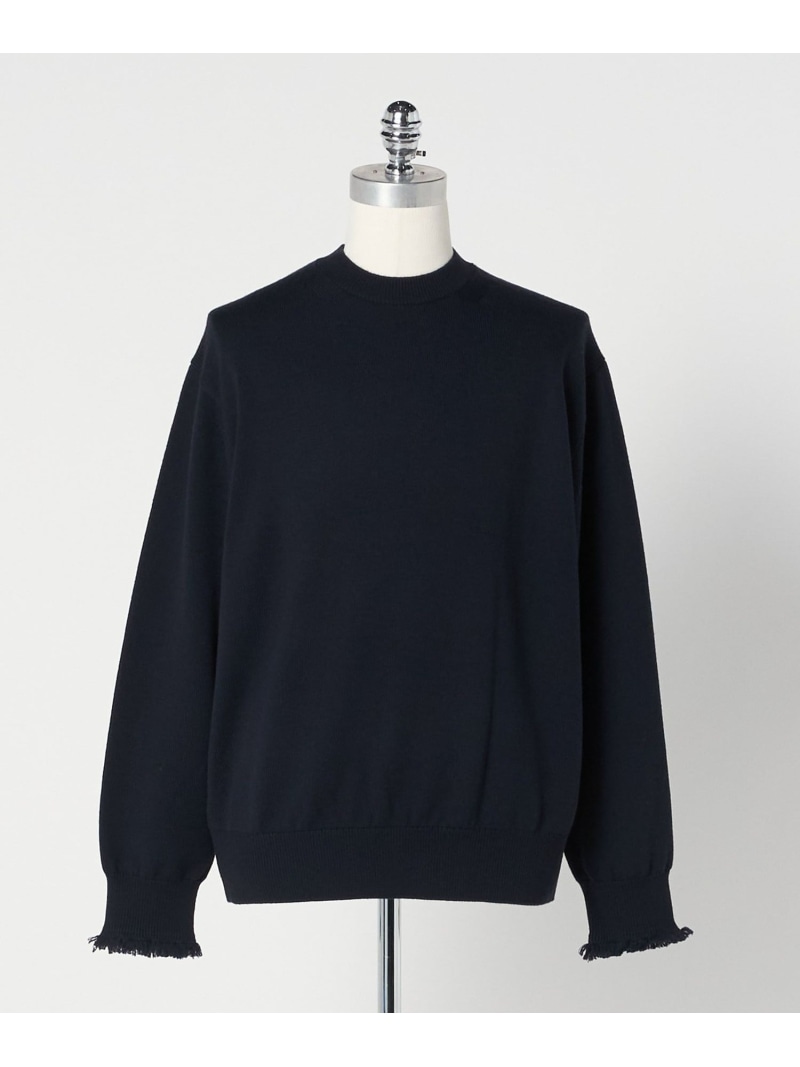 ＜LOEFF＞9ゲージ フリンジ 編み物ティーシャツ MEN\u0027S LOEFF ユナイテッドアローズ 逃げ口 トップス 編み物 米国海軍 ベージュ【貨物輸送無料】[ Fashion]