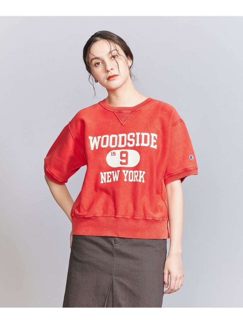 【SALE／40%OFF】【別注】＜Champion＞リバースウィーブ ショートスリーブ スウェットプルオーバー BEAUTY&YOUTH UNITED ARROWS ユナイテッドアローズ アウトレット トップス スウェット・トレーナー ホワイト レッド ブラック【RBA_E】【送料無料】[ Fashion]