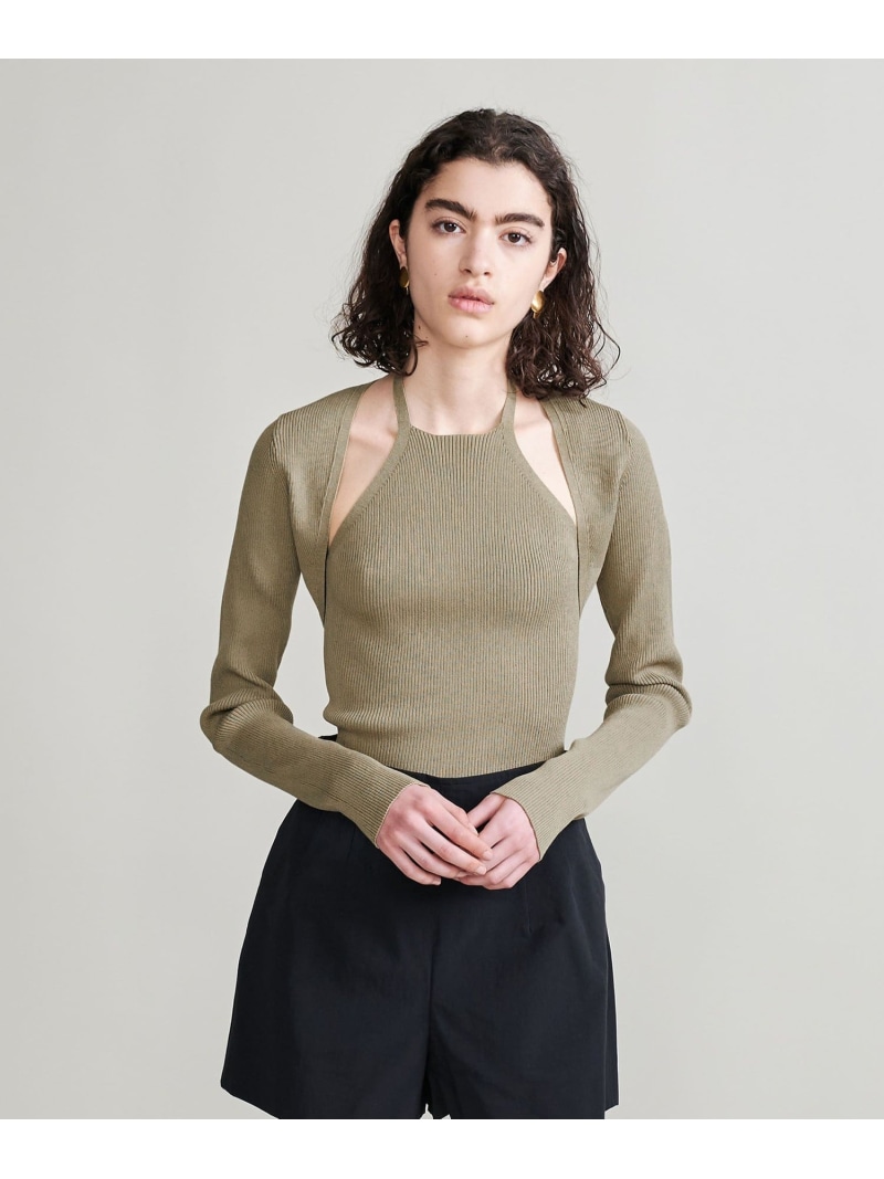【SALE／50%OFF】＜H＞TCリブショートカーディガン BEAUTY&YOUTH UNITED ARROWS ユナイテッドアローズ アウトレット トップス カーディガン ブラック グリーン【RBA_E】【送料無料】[ Fashion]