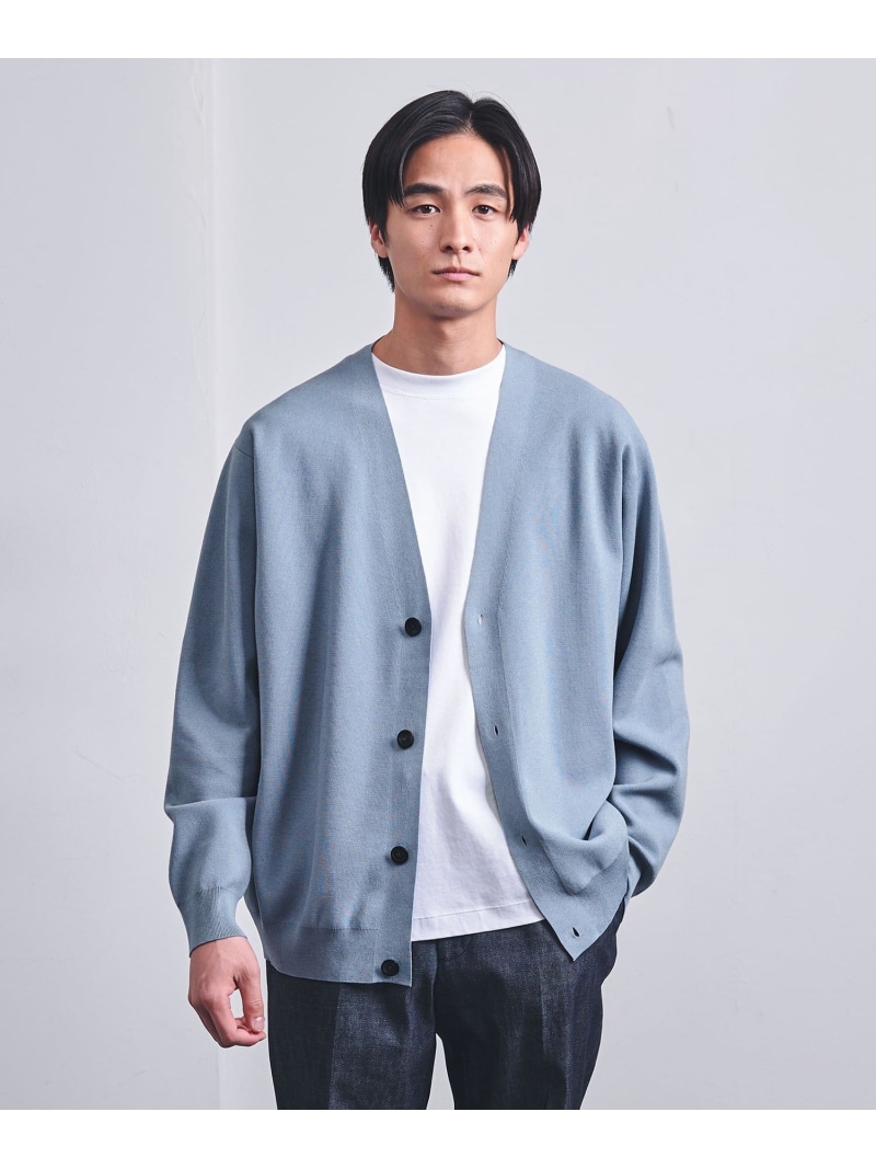 【SALE／50%OFF】4シーズンズ ミラノリブ カーディガン ーウォッシャブルー UNITED ARROWS ユナイテッドアローズ アウトレット トップス カーディガン グレー ブルー ホワイト【RBA_E】【送料無料】[ Fashion]