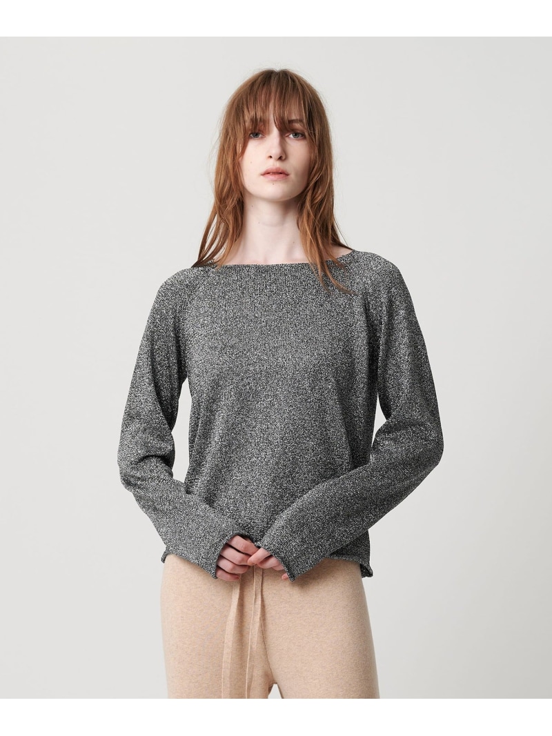 【SALE／40%OFF】＜ATTISESSION＞ラメ リリヤーン ティーシャツ 編み物 トップス ATTISESSION ユナイテッドアローズ 降車口 トップス 編み物 黒いこと しろがね色【RBA_E】【貨物輸送無料】[ Fashion]