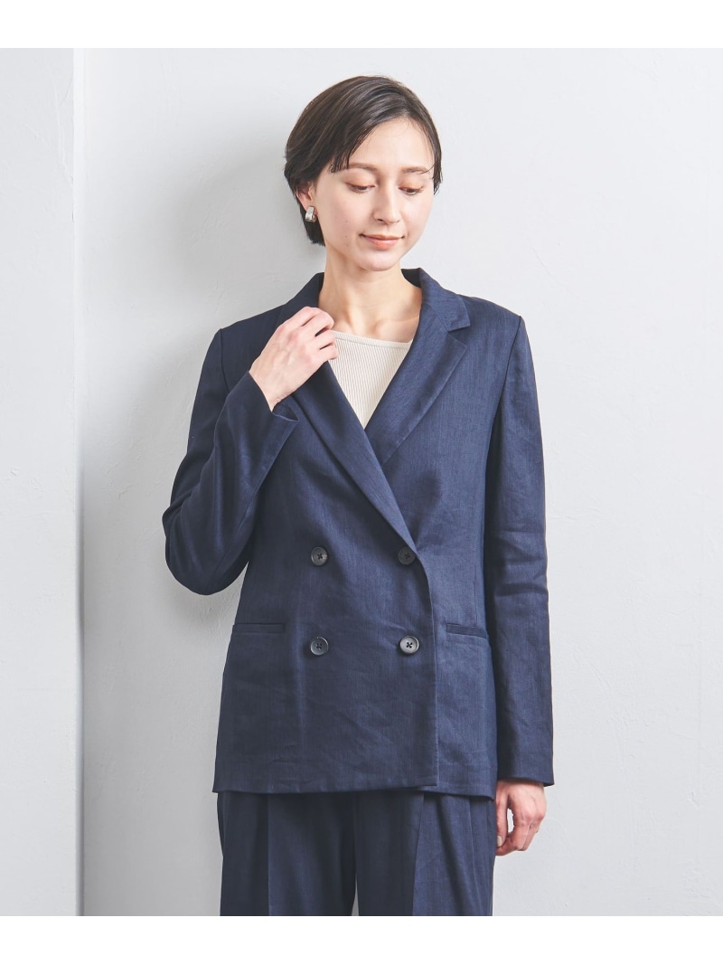 【SALE／50%OFF】ECLISSE ダブル テーラード ジャケット UNITED ARROWS ユナイテッドアローズ アウトレット ジャケット・アウター テーラードジャケット・ブレザー ホワイト ネイビー【RBA_E】【送料無料】[ Fashion]