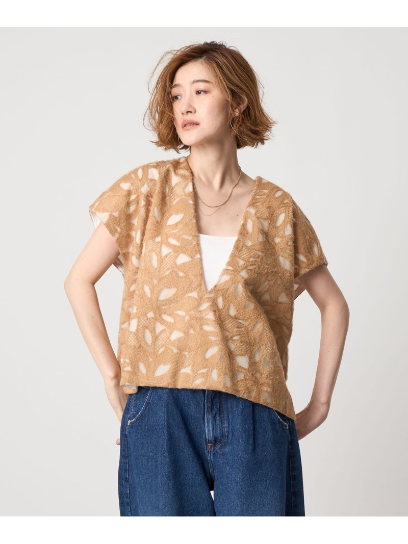【SALE／30%OFF】＜conte＞レース Vネックベスト BEIGE conte ユナイテッドアローズ アウトレット トップス ベスト・ジレ ベージュ【RBA_E】【送料無料】[ Fashion]