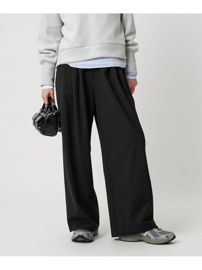 【SALE／40%OFF】毛ポリエステルレーヨンブレンド ワイドタックパンツ BEAUTY\u0026YOUTH UNITED ARROWS ユナイテッドアローズ 逃げ口 ズボン下 余分の物のズボン下 黒いこと 薄墨色 白いこと【RBA_E】【貨物輸送無料】[ Fashion]